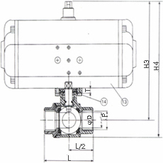 氣動三通球閥 HS-315L DA/SR
