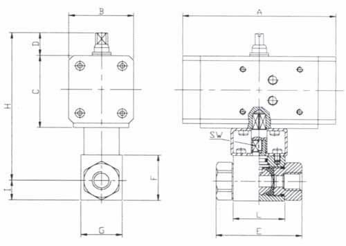 HS-GE-02/DA/SR氣動高壓直通球閥
